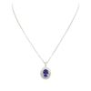 Image 1 : 14KT White Gold 5.01ct Tanzanite and Diamond Pendant With Chain