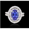 Image 1 : 14KT White Gold 2.66ct Tanzanite and Diamond Ring
