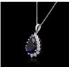 Image 3 : 14KT White Gold GIA Certified 23.12ct Tanzanite and Diamond Pendant With Chain