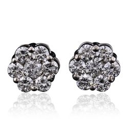 14KT White Gold 1.65ctw Diamond Earrings