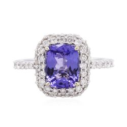 14KT White Gold 2.03ct Tanzanite and Diamond Ring