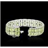 Image 3 : 14KT White Gold 40.51ctw Peridot and Diamond Bracelet