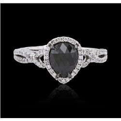 14KT White Gold 1.26ctw Black Diamond Ring