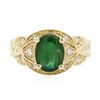 Image 1 : 14KT Yellow Gold 1.90ct Emerald and Diamond Ring