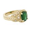 Image 2 : 14KT Yellow Gold 1.90ct Emerald and Diamond Ring