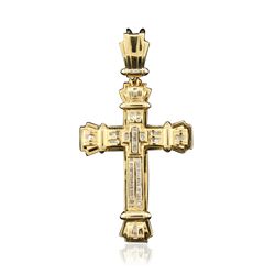 14KT Yellow Gold 1.00ctw Diamond Cross Pendant