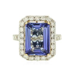14KT Yellow Gold 6.93ct Tanzanite and Diamond Ring