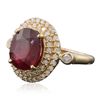 Image 2 : 14KT Yellow Gold 4.98ct Ruby and Diamond Ring