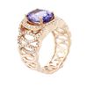 Image 3 : 14KT Rose Gold 3.59ct Tanzanite and Diamond Ring