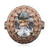 Image 1 : 14KT Rose Gold 4.00ct Aquamarine and Diamond Ring