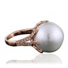 Image 2 : 14KT Rose Gold Pearl and Diamond Ring