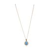Image 2 : 14KT Yellow Gold 3.10ct Turquoise and Diamond Pendant With Chain
