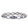 Image 2 : 14KT White Gold 10.79ctw Tanzanite and Diamond Bracelet