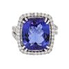 Image 1 : 18KT White Gold GIA Certified 10.65ct Tanzanite and Diamond Ring