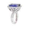 Image 3 : 18KT White Gold GIA Certified 10.65ct Tanzanite and Diamond Ring