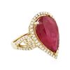 Image 2 : 14KT Yellow Gold 8.67ct Ruby and Diamond Ring