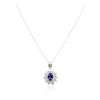 Image 1 : 14KT White Gold 3.40ct Tanzanite and Diamond Pendant With Chain
