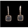 Image 1 : 18KT Rose Gold 4.87ctw Black Diamond Earrings