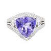 Image 1 : 14KT White Gold 3.76ct Tanzanite and Diamond Ring