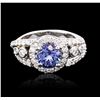 Image 1 : 14KT White Gold 1.45ct Tanzanite and Diamond Ring