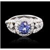 Image 1 : 14KT White Gold 1.45ct Tanzanite and Diamond Ring