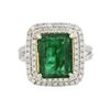 Image 1 : 14KT Two-Tone Gold 4.90ct Emerald and Diamond Ring