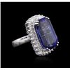 Image 2 : 14KT White Gold GIA Certified 22.54ct Tanzanite and Diamond Ring
