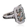 Image 2 : 14KT White Gold 1.21ctw Alexandrite, Paraiba and Diamond Ring