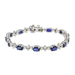 14KT White Gold 8.58ctw Sapphire and Diamond Bracelet