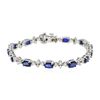 Image 1 : 14KT White Gold 8.58ctw Sapphire and Diamond Bracelet