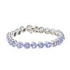 Image 1 : 14KT White Gold 30.68ctw Tanzanite Bracelet