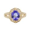 Image 1 : 14KT Yellow Gold 1.85ct Tanzanite and Diamond Ring