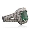 Image 2 : 14KT White Gold 2.23ct Emerald and Diamond Ring