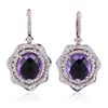 Image 1 : 14KT Rose Gold 16.33ctw Amethyst and Diamond Earrings