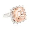 Image 2 : 14KT White Gold 14.45ct Morganite and Diamond Ring