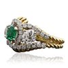 Image 2 : 18KT White and Yellow Gold 0.99ct Emerald and Diamond Ring