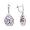 Image 2 : 14KT White Gold 2.62ctw Tanzanite and Diamond Earrings