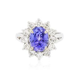 14KT White Gold 2.30ct Tanzanite and Diamond Ring