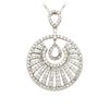 Image 2 : 14KT White Gold 1.63ctw Diamond Pendant With Chain