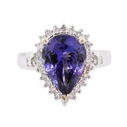 14KT White Gold 5.90ct Tanzanite and Diamond Ring