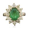 Image 1 : 14KT Yellow Gold 2.79ct Emerald and Diamond Ring