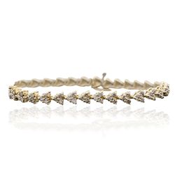 14KT Yellow Gold 2.89ctw Diamond Tennis Bracelet