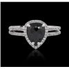 Image 1 : 14KT White Gold 1.57ctw Black Diamond Ring