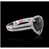 Image 2 : 14KT White Gold 1.57ctw Black Diamond Ring