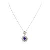Image 1 : 14KT White Gold 3.64ctw Tanzanite and Diamond Pendant With Chain