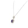 Image 3 : 14KT White Gold 3.64ctw Tanzanite and Diamond Pendant With Chain