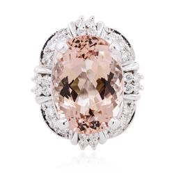 14KT White Gold 13.08ct Morganite and Diamond Ring