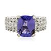 Image 1 : 14KT Two-Tone 3.16ct Tanzanite and Diamond Ring
