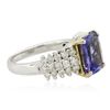 Image 2 : 14KT Two-Tone 3.16ct Tanzanite and Diamond Ring