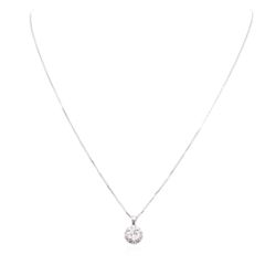 14KT White Gold 0.92ctw Diamond Pendant With Chain